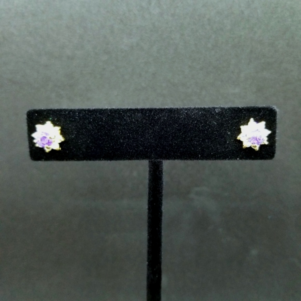 Amethyst & crystal starburst earrings 💜